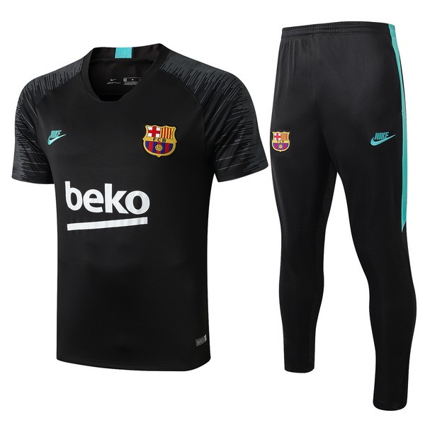 Trainingsshirt Komplett Set Barcelona 2019-20 Schwarz Grün